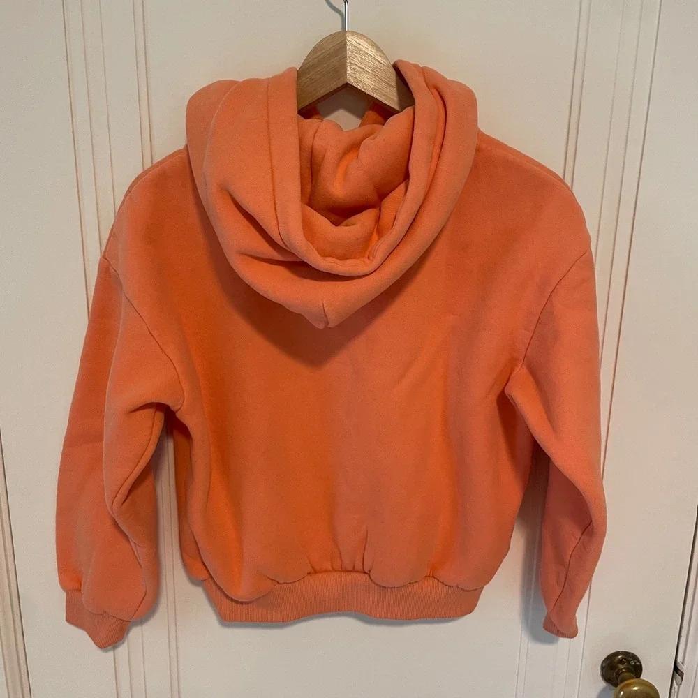Comfrt Kids Hoodie and Joggers Matching Set Coral Peach Fleece Sweat Set Large